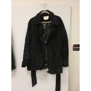 Margaret Godfrey Jacket Womens XL Black‎ Suede Leather Coat Outerwear